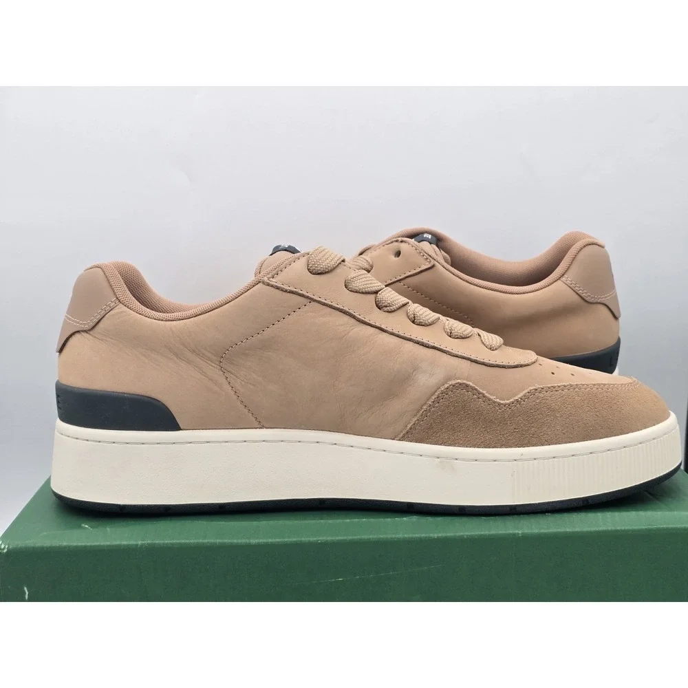 NIB Lacoste Men's Ace Clip 223 4 SMA Sneaker -‎ Brown/Off White - Size 12.5